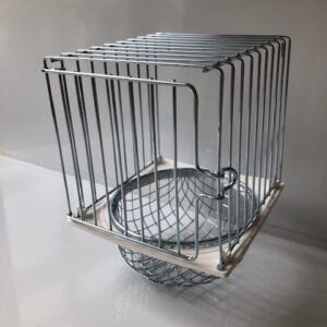 metal wire nest pan holder with door