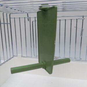 vertical hanging perch with divider in middle to separate birds