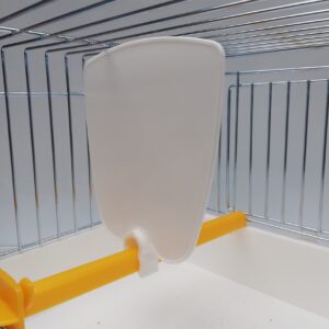 white plastic perch divider