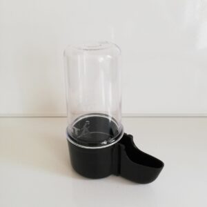small clear drinker with black bottom